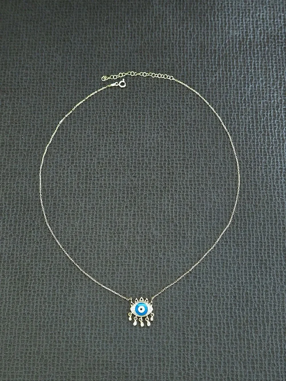 Fancy Silver🤍 Evil Eye🧿 Pendant Necklace